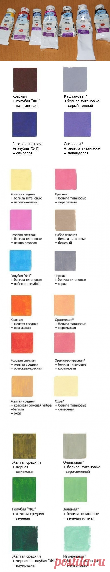 Как правильно смешать акриловые краски для получения нужного оттенка