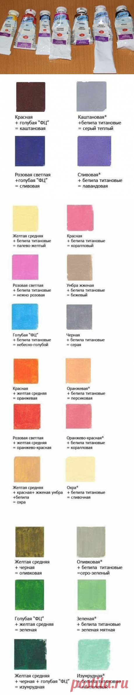 Как правильно смешать акриловые краски для получения нужного оттенка