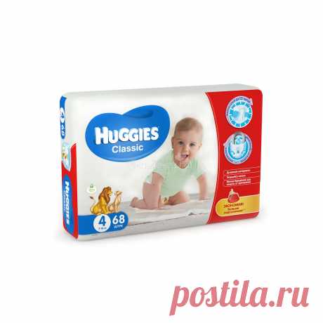 Подгузники Huggies Сlassic Mega Pack 7-18 кг (68 шт) Размер 4