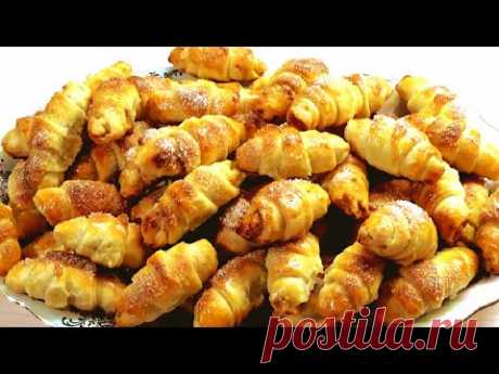 Рогалики из слоеного теста, которое готовится всего лишь 5 минут Ну очень вкусные