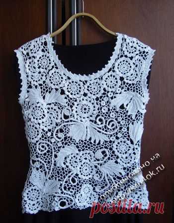 Вязаный топ крючком со схемами. 152 вязаных топа со схемами вязания. - страница 14