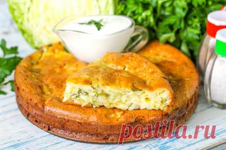 Заливной пирог с капустой на сметане рецепт с фото пошагово - 1000.menu