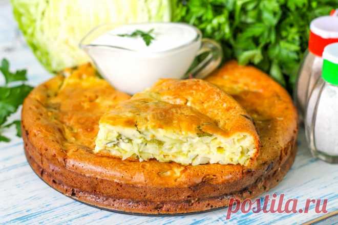 Заливной пирог с капустой на сметане рецепт с фото пошагово - 1000.menu