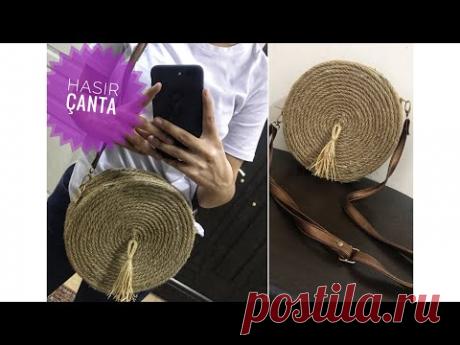 HALAT İPTEN HASIR ÇANTA YAPIMI | KOLAY KENDİN YAP | DIY