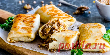 ПОСТНЫЕ БЛИНЧИКИ С ГРЕЧКОЙ И ГРИБАМИ