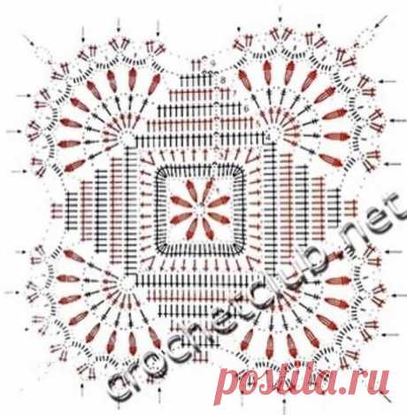 Палантин из квадратных мотивов
