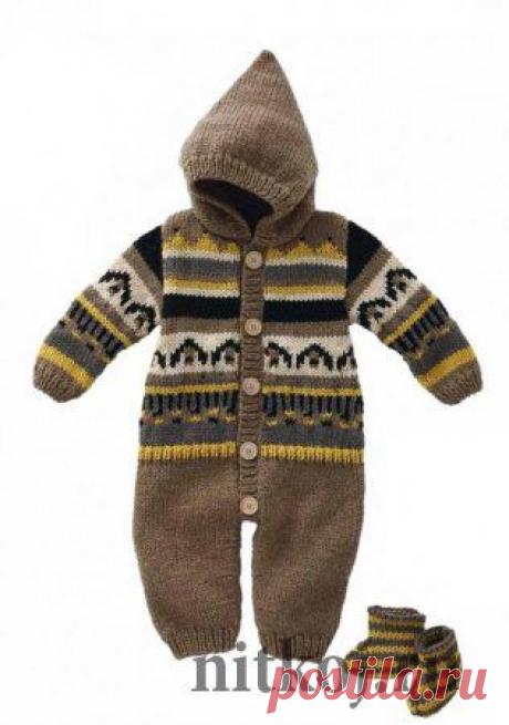 Комбинезон спицами и пинетки » Ниткой - вязаные вещи для вашего дома, вязание крючком, вязание спицами, схемы вязания
