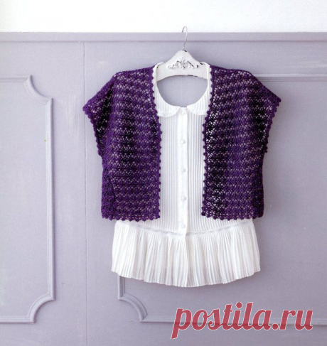 БОЛЕРО С ЦВЕТОЧНЫМ УЗОРОМ КРЮЧКОМ