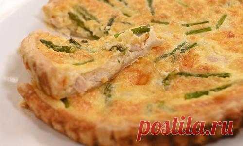 Киш лорен с курицей и спаржей - сытно, сочно и очень вкусно!