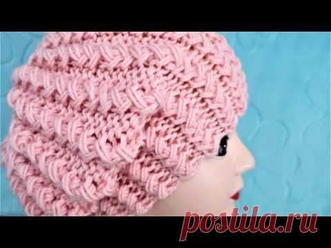 ШИКАРНЫЙ, ОБЪЕМНЫЙ БЕРЕТ СПИЦАМИ . ПОДРОБНЫЙ МАСТЕР КЛАСС