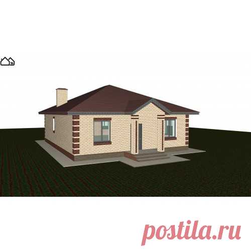 Проект одноэтажного дома ПМ1-101 для проживания семьи с двумя детьми.