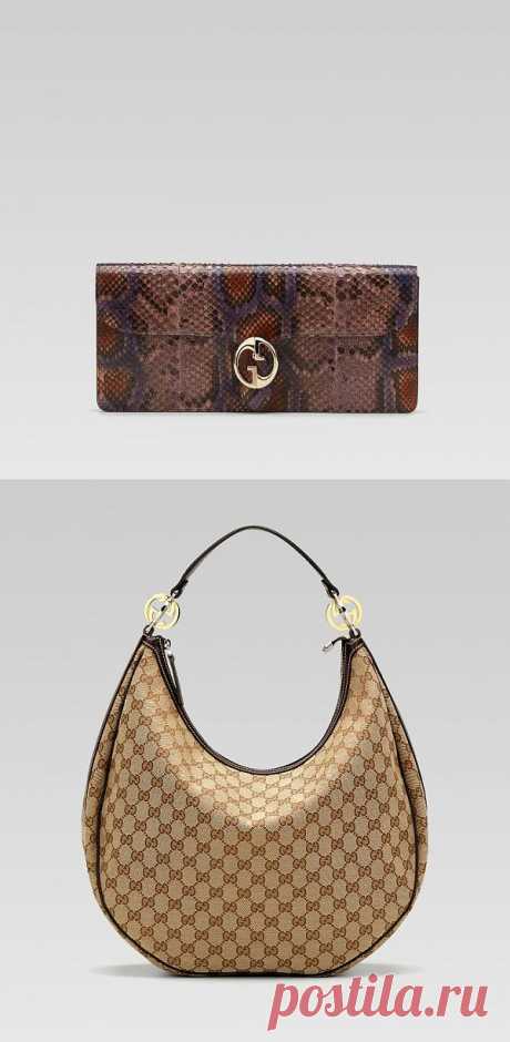 Сумки GG от Gucci с характерным принтом и металлическим аксессуаром. GG роскошный аксессуар для элегантных дам.