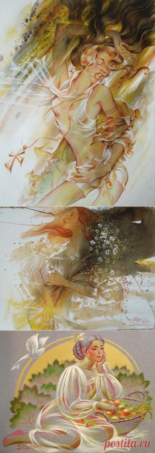 Ветер случайных направлений... Художник Elen Zelin