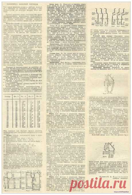 Выкройка вязаной одежды