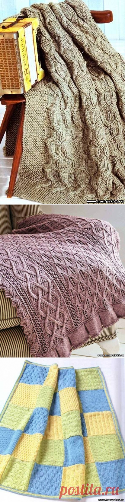 Пледы, покрывала, наволочки спицами &raquo; «Хомяк55» - всё о вязании