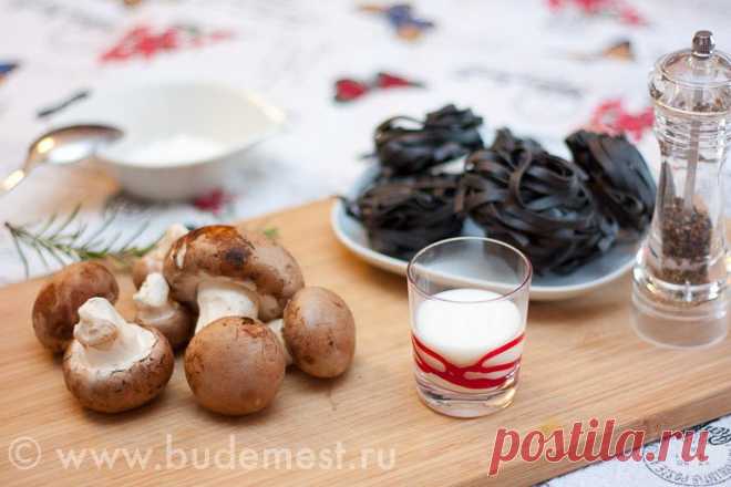 Яичная лапша с грибным соусом - Будем есть
