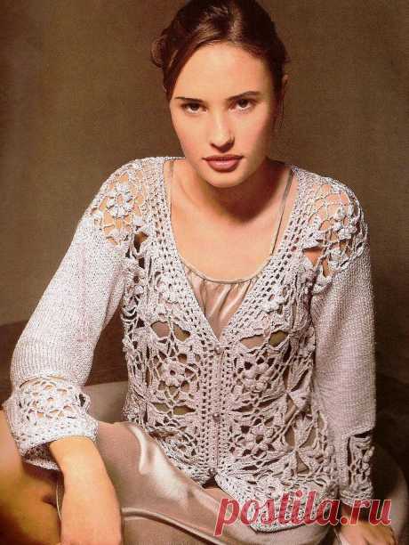 Crochet+knitting jacket Crochet+knitting  jacket, free pattern