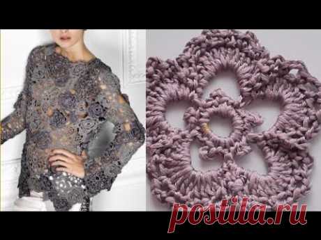 Ажурная кофта крючком Ч 2   Openwork crochet sweater