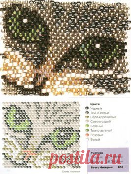 beadwork, cat embroidered with beads, painting beads, the scheme for embroidery | Все о рукоделии: схемы, мастер классы, идеи на сайте labhousehold.com
