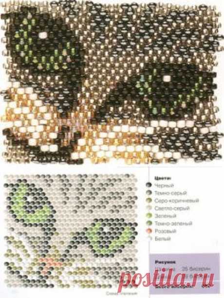 beadwork, cat embroidered with beads, painting beads, the scheme for embroidery | Все о рукоделии: схемы, мастер классы, идеи на сайте labhousehold.com