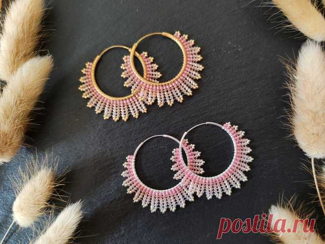 Handmade Crescent Moon Hoop Earrings neomi in Rose Ombre Colors, Lightweight Brass and Silver Colored Earrings With Miyuki Delica Beads - Etsy Australia This Hoop Earrings item by BafflingBeadsAT has 14 favorites from Etsy shoppers. Ships from Austria. Listed on 31 Dec, 2023