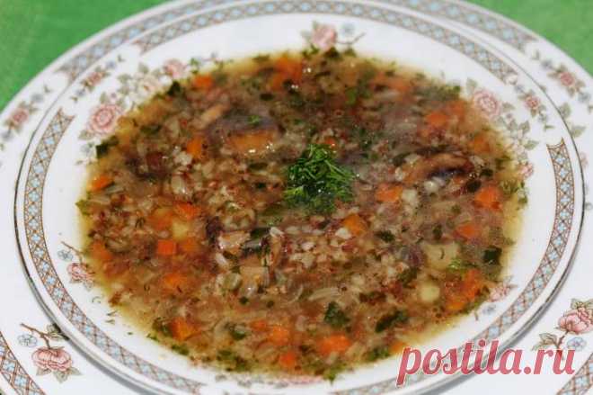 Постный гречневый суп с шампиньонами - рецепт с фото / Простые рецепты