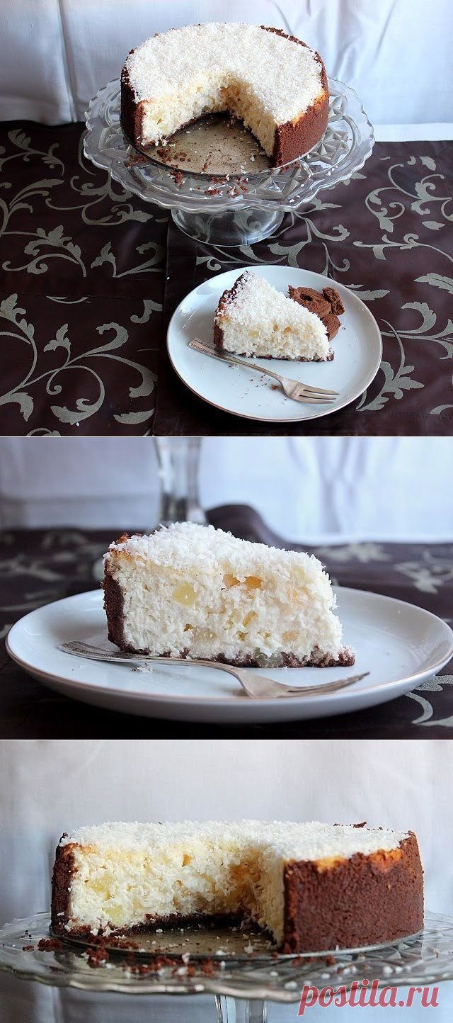 Кокосовый чизкейк с кусочками ананаса - рецепт и способ приготовления, ингридиенты | sloosh