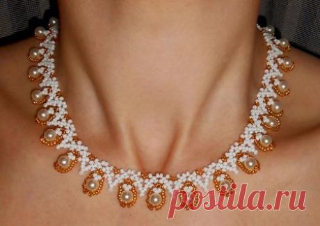 Схема плетения из бисера ожерелья "Love Me Tender"