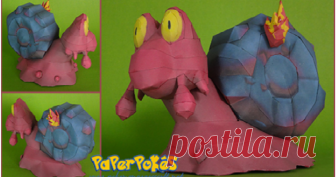 MAGCARGO     219 / MAGCARGO - Pokémon Papercraft   Name:  Magcargo  Type:  Fire/Rock  Species:  Lava Pokémon  Height:  0.8 m (2′07″)   Weight:  55.0 ...