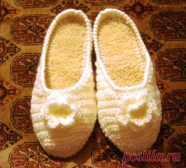 Вяжем тапочки крючком - Ярмарка Мастеров - ручная работа, handmade