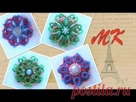 Брошь Сокровища кельтов  мастер класс многослойное фриволите иглой, анкарс часть 3 - YouTube
