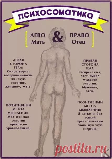 Психосоматика болезней — как и что влияет на наш организм 



Психосоматика заболеваний — что и как влияет на наш организм
1. Головная боль — неполноценность. Проблема по Марсу: нехватка решимости, неверие в свои силы.

2. Уши — отказ слышать что-то важное. …