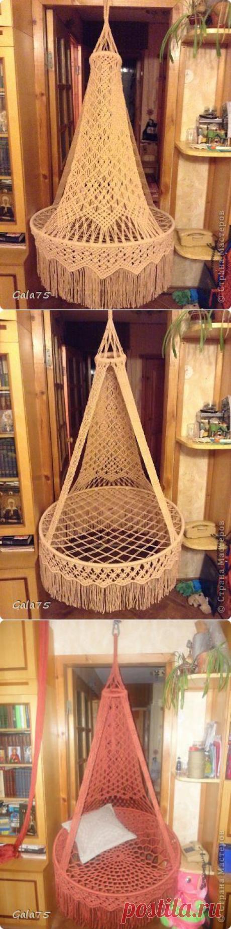 Подвесное кресло-гамак в технике макраме. Мастер-класс.
