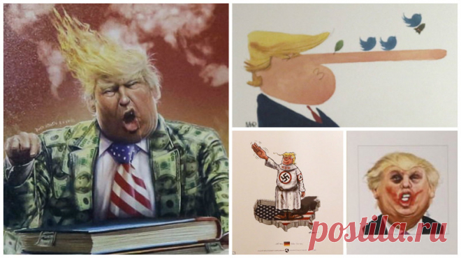В Иране прошел международный конкурс карикатур на Дональда Трампа (17 фото) | Чёрт побери Каких замечательных картинок там только нет! Трамп, сидящий в подгузнике государственной расцветки и пускающий слюни, Трамп-Пиноккио, Трамп-Джокер, Трамп в одеянии куклуксклановца со свастикой на груди... На конкурсе, прошедшем 3 июля в Тегеране, были представлены 1614 работ из 74 стран (включая 4 карикатуры, присланные из США). Победителем конкурса стал Хади Асади, изобразивший амери...