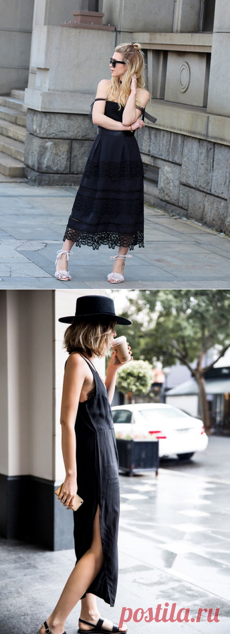 Летние образы с черным платьем. Луки, которые вдохновляют, фото