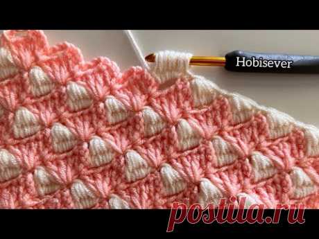 Простое и быстрое вязание крючком детского одеяла Схема для начинающих / Сумка крючком / СУБТИТРЫ