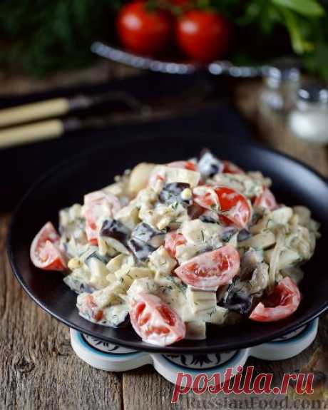Рецепт: Салат из баклажанов и яиц на RussianFood.com