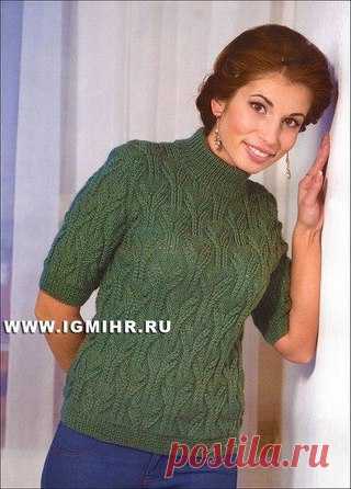 Зеленая кофточка с ажурным узором. Спицы

Размер: 46/48 

Вам потребуется: 400 г пряжи Vita «Scarlett» (49 % шерсти, 51 % акрила; 225 м/100 г) зеленого цвета (1855); спицы № 4; круговые спицы № 4. 
Показать полностью…