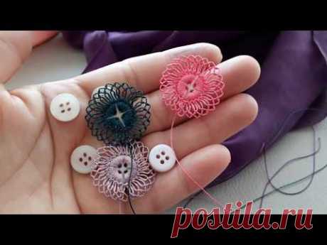 BUTTON LACE😌DÜĞME OYASI YAPIMI /BUTTON LACE igne oyasi