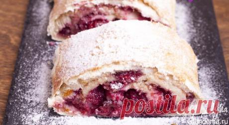 Ленивый штрудель с вишней и орехами | Кулинарные рецепты от «Едим дома!»