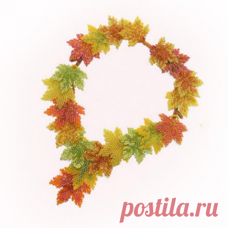 Колье-листья из бисера своими руками. Мастер-класс