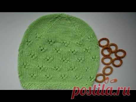 Детская летняя шапка спицами. Мастер класс. Summer hat with knitting needles. How to knit summer hat
