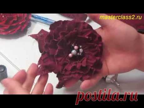 Мастер класс Роза из кожи. Часть 6