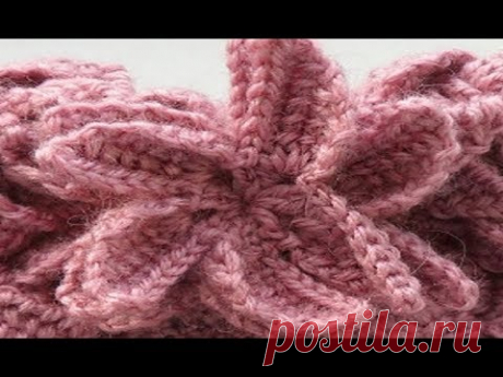 Цветок в технике тунисского вязания, вязание крючком,Crochet flower(узор №199)