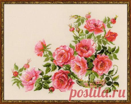 Вышивка крестиком Шиповник схема. Схема вышивки крестом Шиповник Цветы |