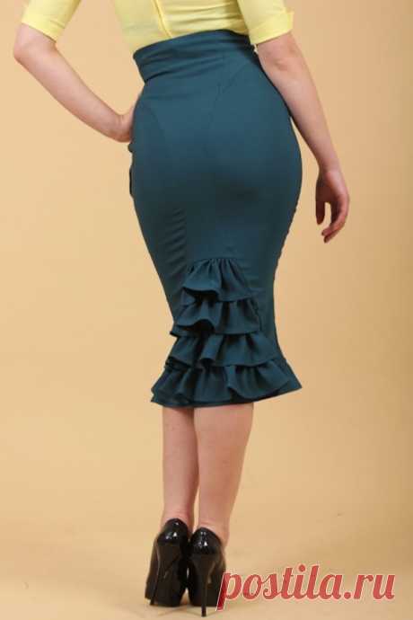 (1) The Blue Green Pencil Skirt by Miss Candyfloss - Clothing | Beautiful Clothes | Карандаш, Сине-зеленый и Юбки-карандаш