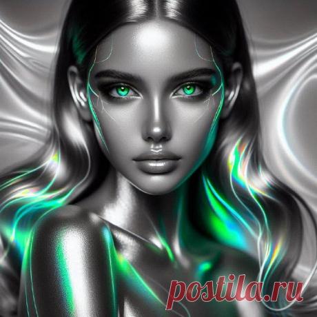 Эфирный Портрет в Футуристическом Стиле. Изображение из нейронной сети Dalle-3 - Dalle примеры промтов - Форум ИИ о нейросетях - Yes Ai