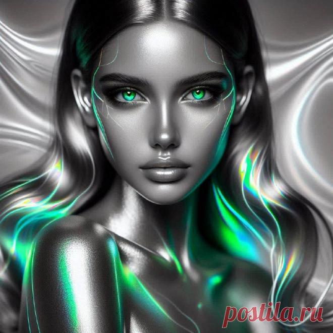 Эфирный Портрет в Футуристическом Стиле. Изображение из нейронной сети Dalle-3 - Dalle примеры промтов - Форум ИИ о нейросетях - Yes Ai