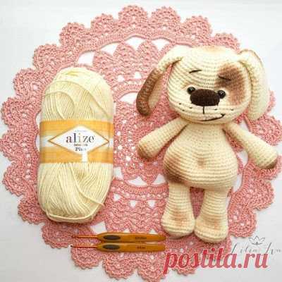 1000 схем амигуруми на русском: Вязаный щенок