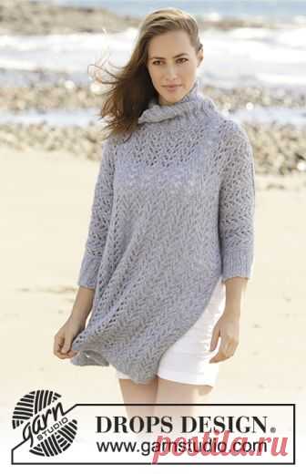 Ажурный свитер оверсайз Beach Breeze с цельновязанными рукавами. Спицами. Все размеры. / Блог экспертов интернет-магазина пряжи 5motkov.ru